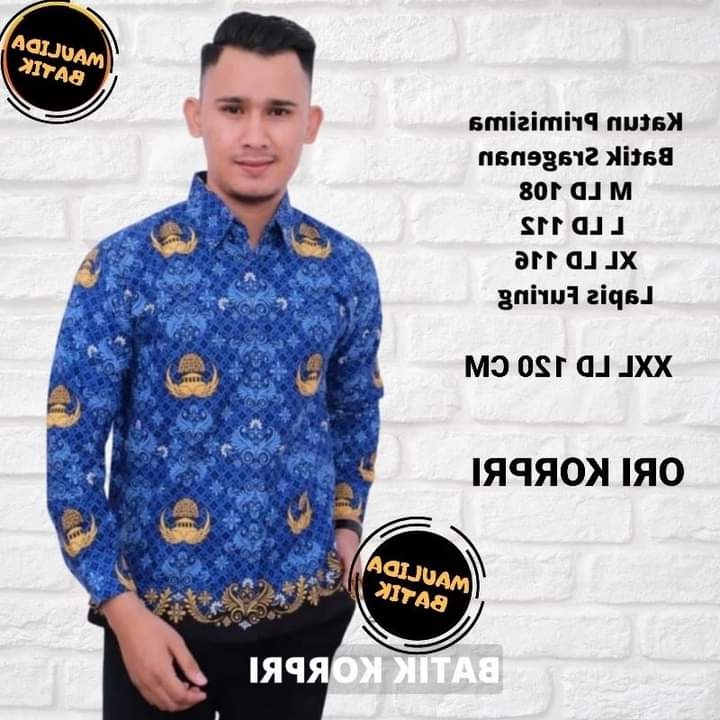 Jual Baju Batik Korpri Seragam Pns Pria Kantoran Lapis Furing Terbaru