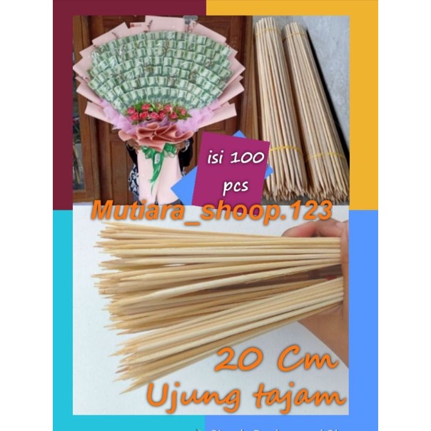 Jual Stik Bambu Bahan Buket Tusuk Sate Money Buket Cm Isi Pcs