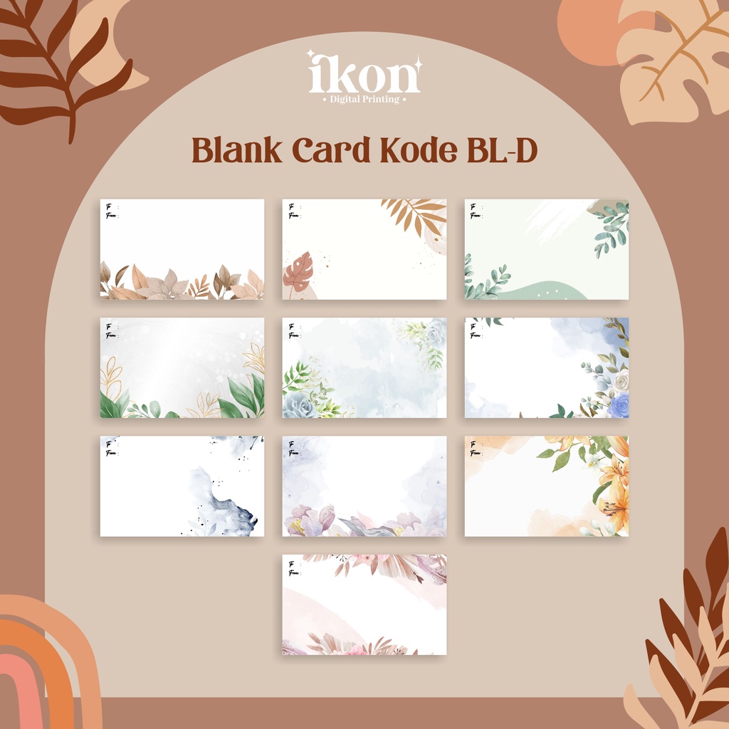 Jual BLANK CARD KODE BL D KARTU UCAPAN KARTU UCAPAN BISA DITULIS