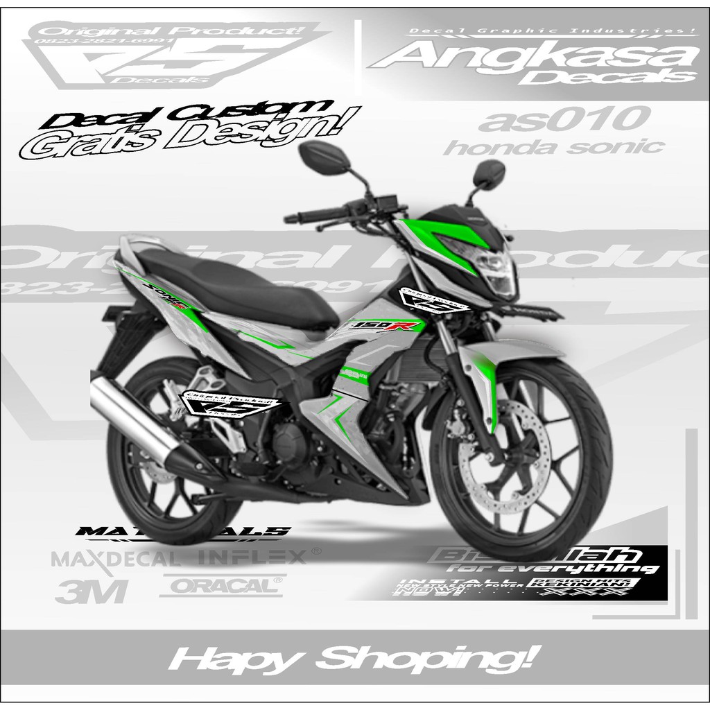 Jual AS010 STIKER FULL BODY CUSTOM MOTOR HONDA SONIC Motif Simpel