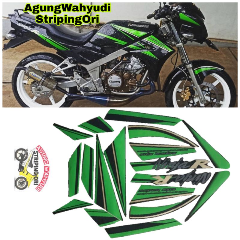 Jual STIKER STRIPING LIS BODY MOTOR KAWASAKI NINJA R 2015 SE HITAM