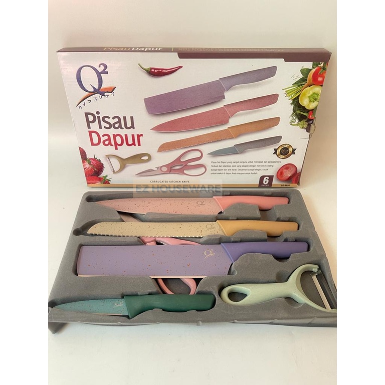 Jual Pisau Dapur Rainbow Jerami 6 In 1 Knife Set Kitchen Knife Shopee