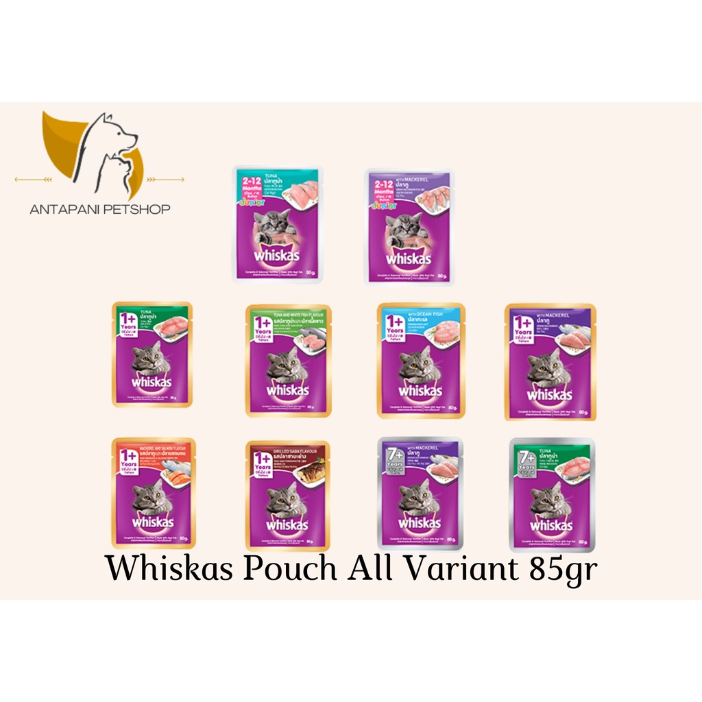 Jual Whiskas Pouch 85gr All Varian Makanan Basah Kucing Shopee Indonesia