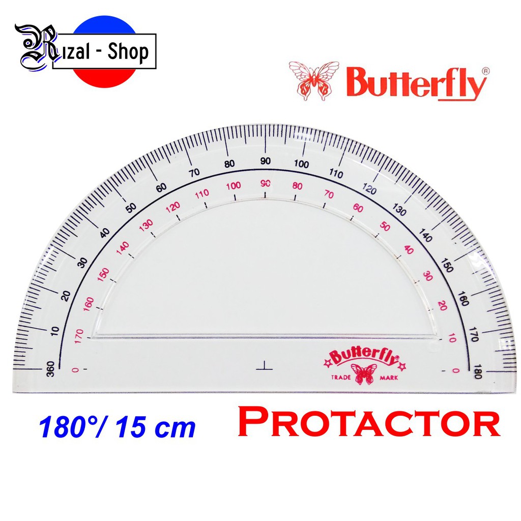 Jual Penggaris Busur 180 Derajat 15 Cm Butterfly Protactor Shopee