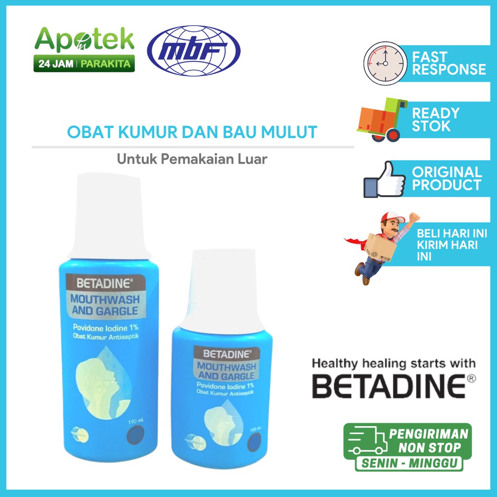 Jual Betadine Antiseptik Obat Kumur Sariawan Dan Bau Mulut 190 Ml 100