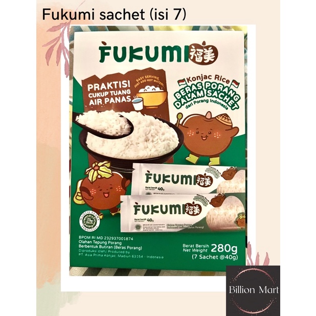 Jual FUKUMI Beras Porang Box Sachet Shirataki Konjac Rice 7x40gr