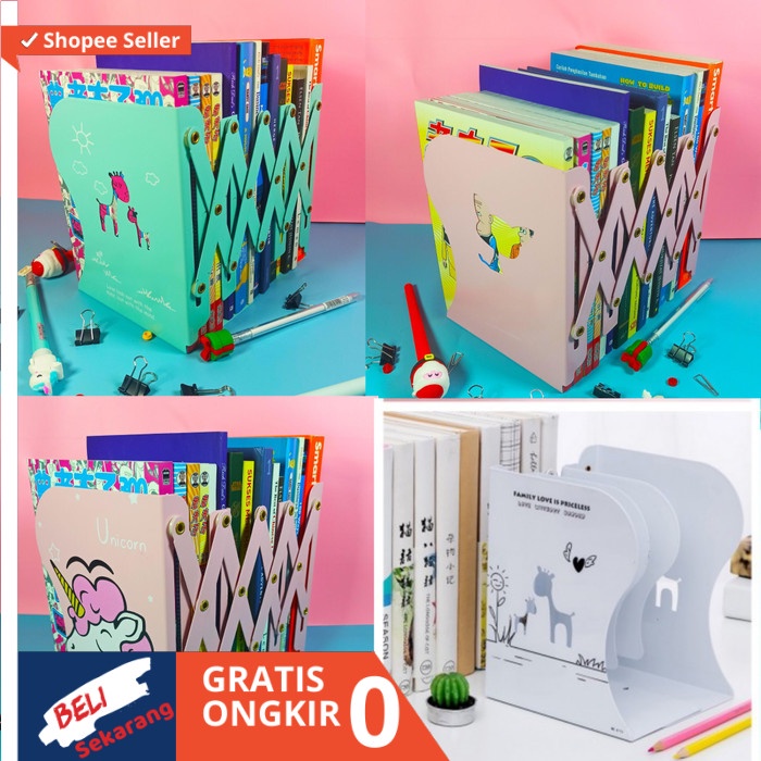 Jual Sandaran Pembatas Buku Besi Book End Book Holder Pembatas