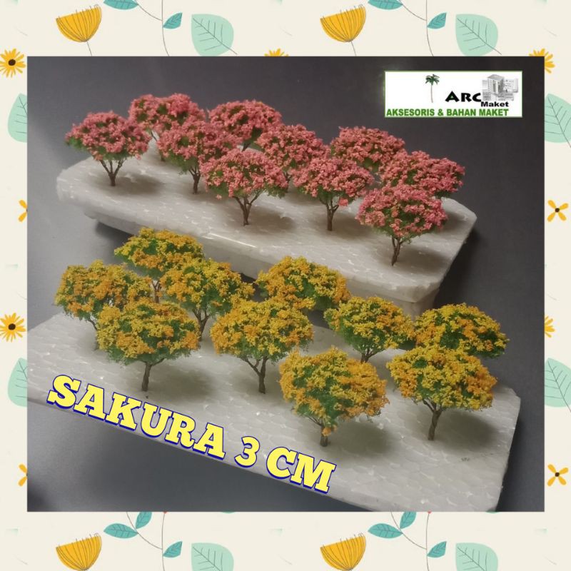 Jual Maket Miniatur Pohon Sakura Tinggi Cm Untuk Arsitektur