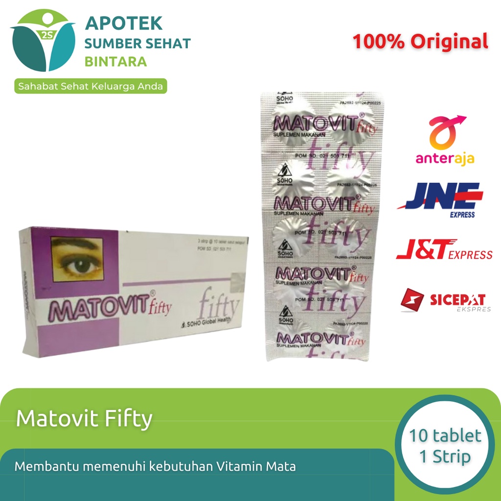 Jual MATOVIT FIFTY Vitamin Mata 1 Strip 10 Tablet Shopee Indonesia