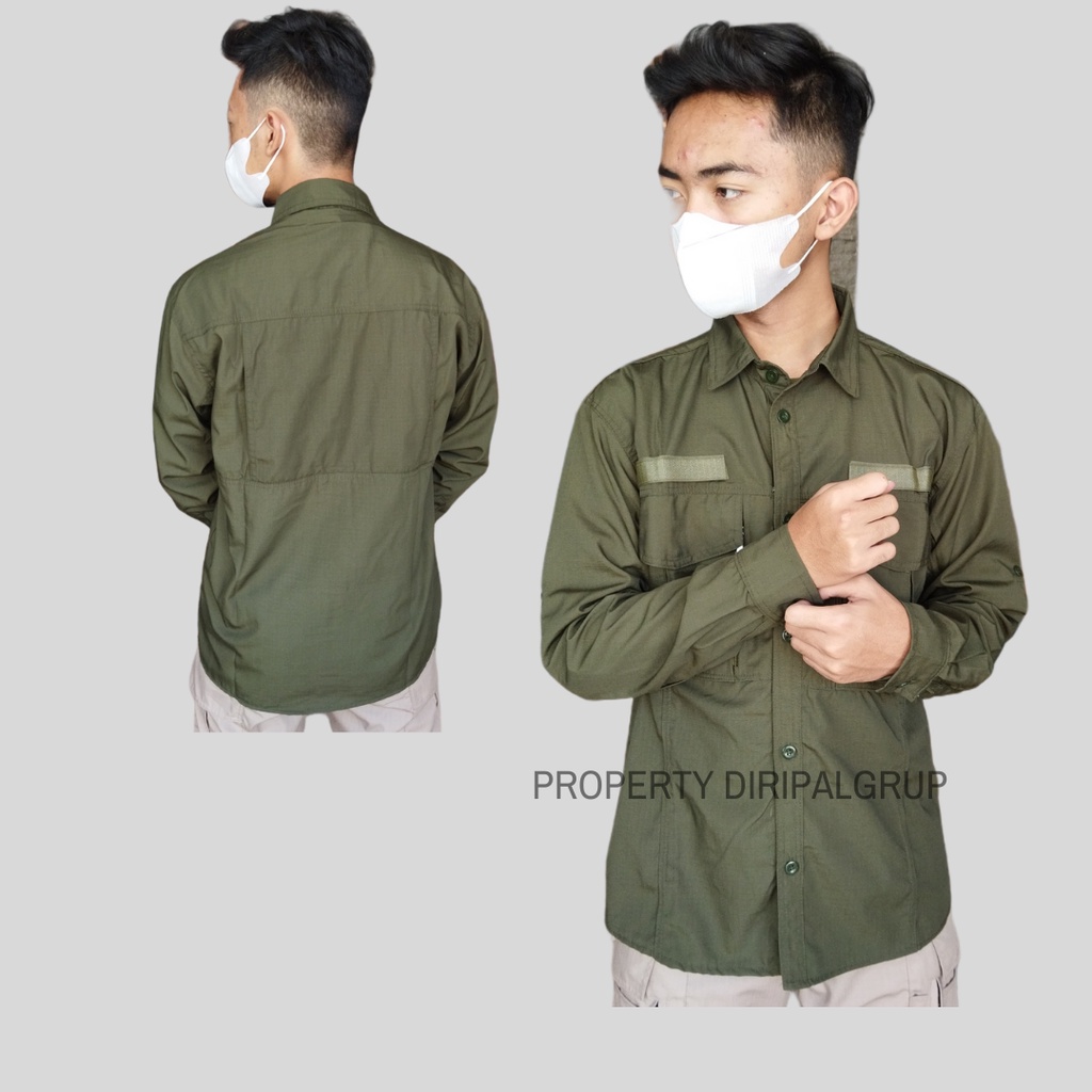 Jual D Kemeja Tactical Lengan Panjang W Hijau Shopee Indonesia