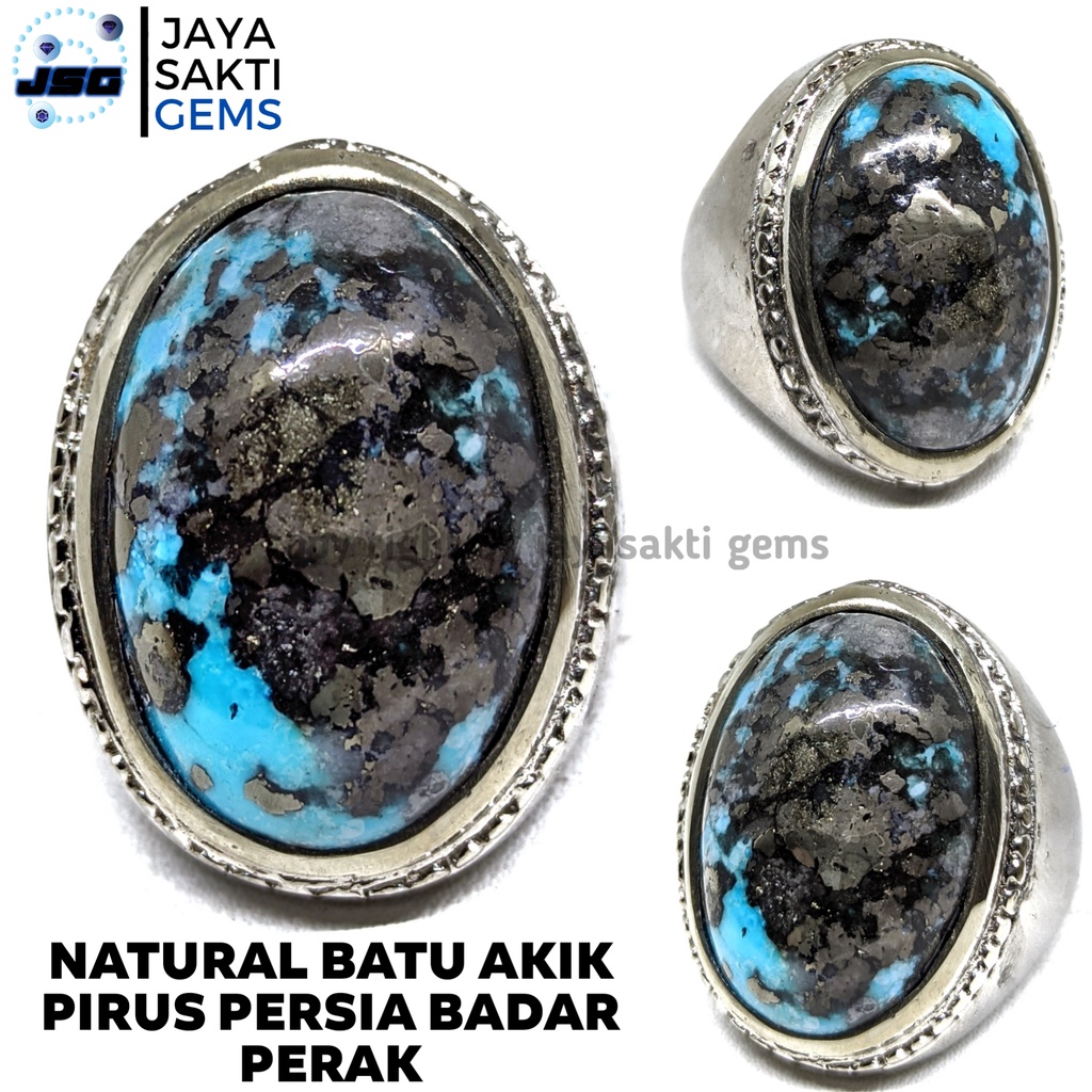 Jual Natural Batu Akik Badar Perak Pirus Persia Original Bpp Shopee