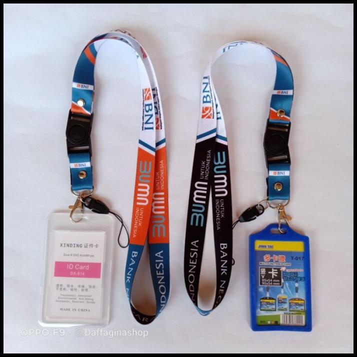 Jual New Bank Bni Bumn Lanyard Tali Gantungan Id Card Holder Printing