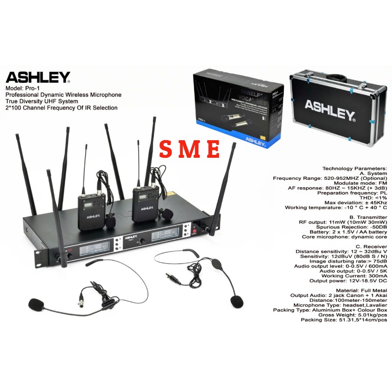 Jual Mic Wireless Ashley Pro Clip On Headset Shopee Indonesia