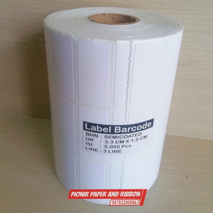 Jual Label Barcode Semicoat 33x15 3 Line Isi 5000 Pcs Shopee Indonesia