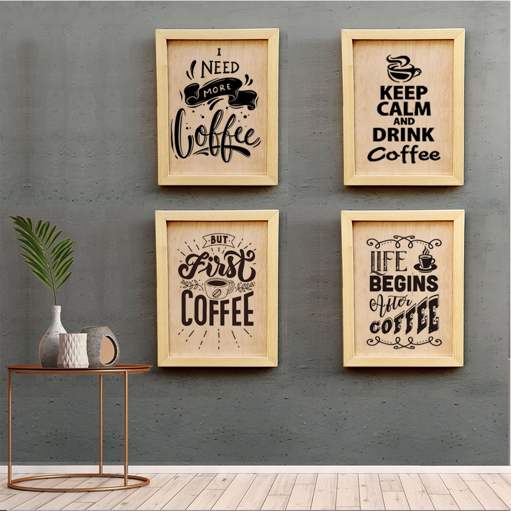 Jual Wall Decor Bingkai Kayu Hiasan Dinding Coffee Cetak Kayu