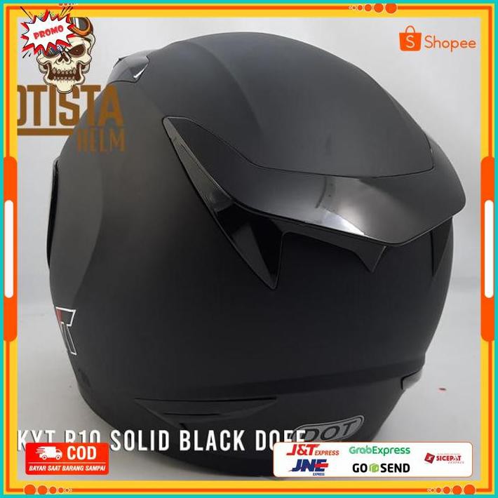 Jual Helm Full Face Kyt R10 Solid Black Doff Matte Hitam Polos L