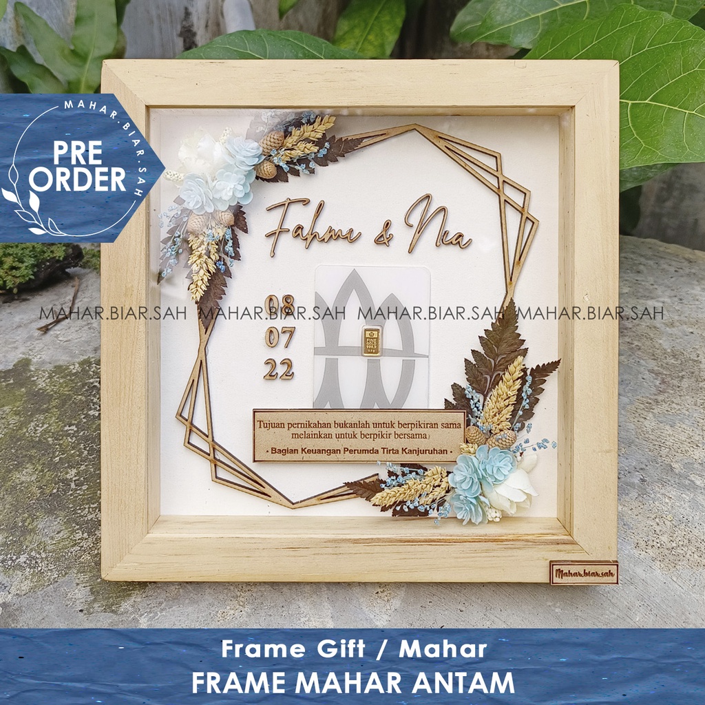 Jual Po Frame Mahar Antam Mahar Seserahan Gift Birthday Gift