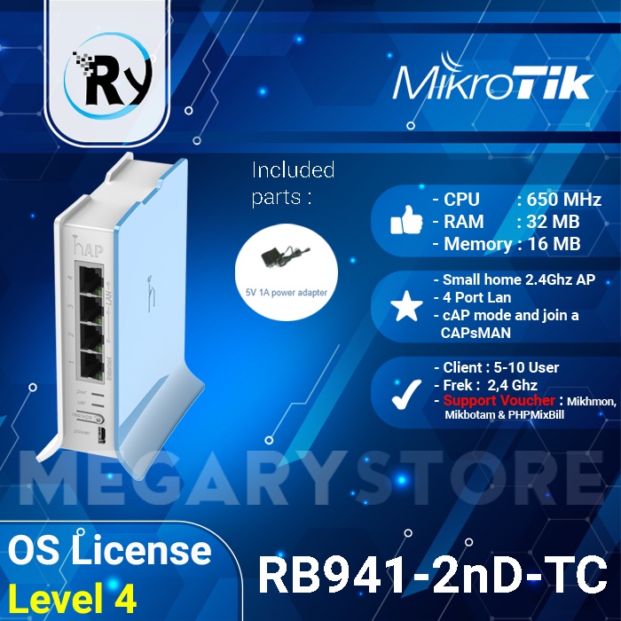 Jual Mikrotik Rb Router Rb Nd Tc Hap Lite Blue White Shopee