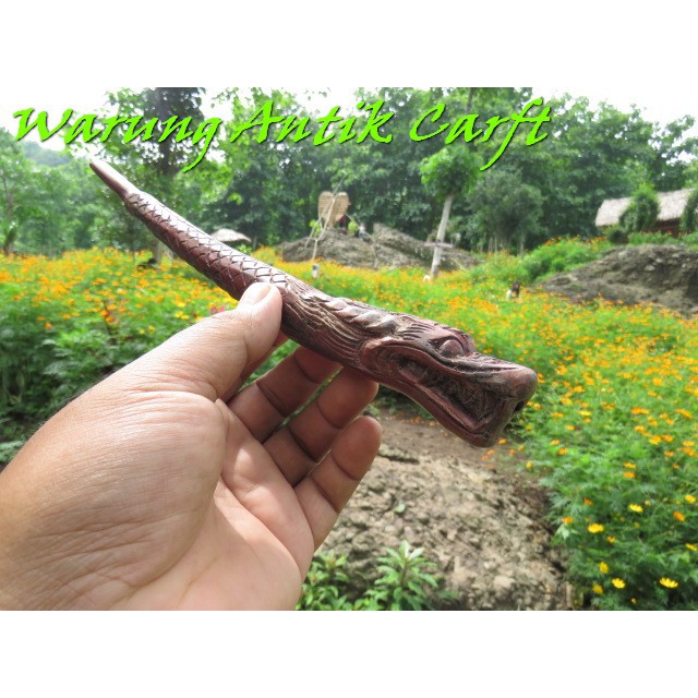 Jual Pipa Rokok KAYU GALIH NAGASARI Ukir Naga Panjang 20 Cm Oleh WARUNG