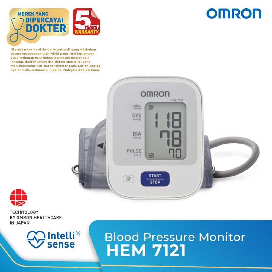 Jual TENSI DARAH OMRON BLOOD PRESSURE MONITOR TENSIMETER HEM7121