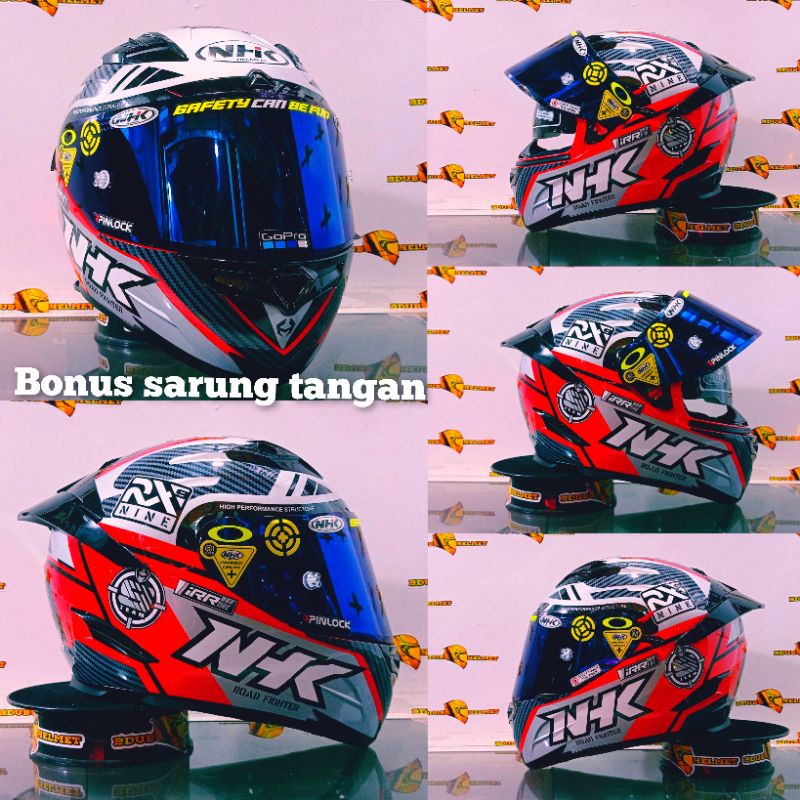 Jual HELM NHK RX9 RACER RED GLOS PAKET GANTENG 100 ORI NHK SNI DOT