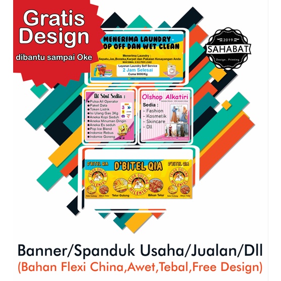 Jual Cetak Spanduk Banner Spanduk Makanan Warung Konter Laundry