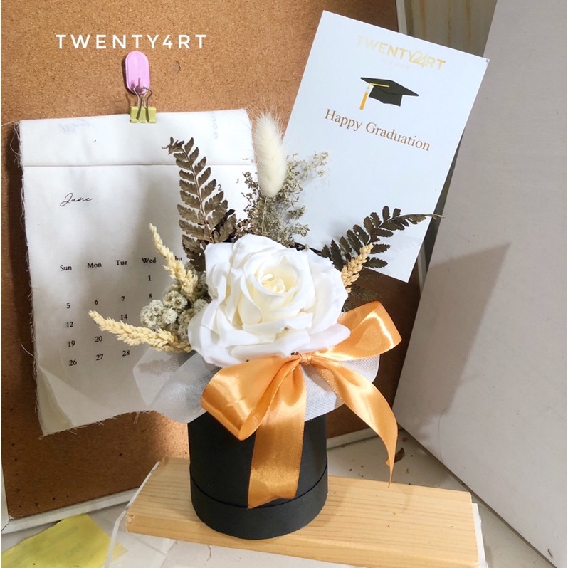 Jual Mini Bloom Box Buket Bunga Kering Dried Flower Edelweis Kado