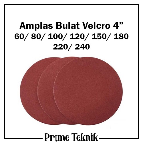 Jual Amplas Bulat Velcro 4 Grit 60 80 100 120 150 180 220 240 Tempel 4