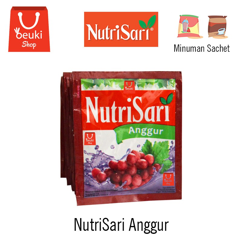 Jual NutriSari Anggur Minuman Serbuk Rasa Buah Anggur Yang Menyegarkan