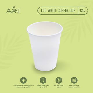 Jual Avani Paper Cup Putih 12 Oz Gelas Ramah Lingkungan Tahan Panas