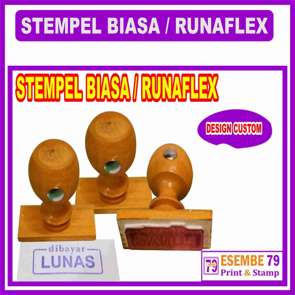 Jual Stempel Biasa Runaflek Stempel Gagang Kayu Shopee Indonesia