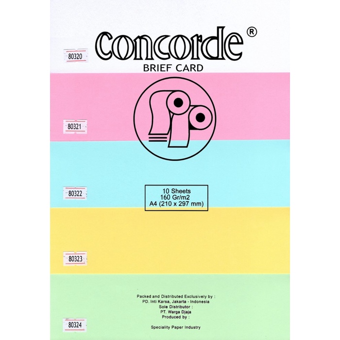 Jual Concorde Brief Card Gr A Sheets Set Lembar