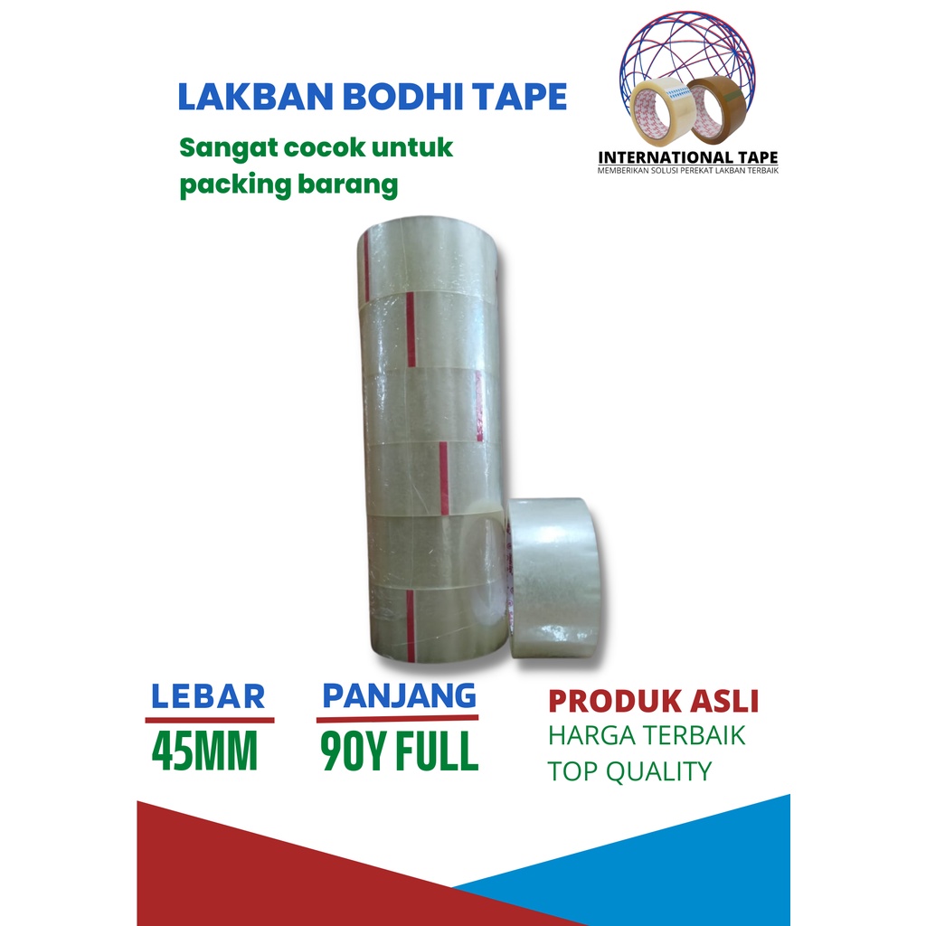 Jual LAKBAN BODHI TAPE BENING COKLAT 45MM X 90YARD FULL PER ROLL