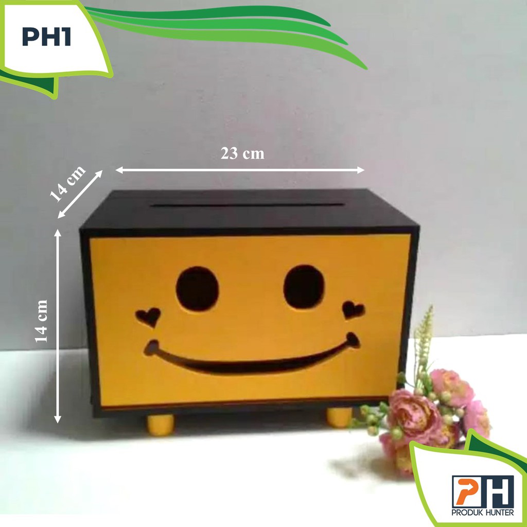 Jual Kotak Tisu Kayu Tempat Tisu Kayu Box Tissue Smile Besar Harga