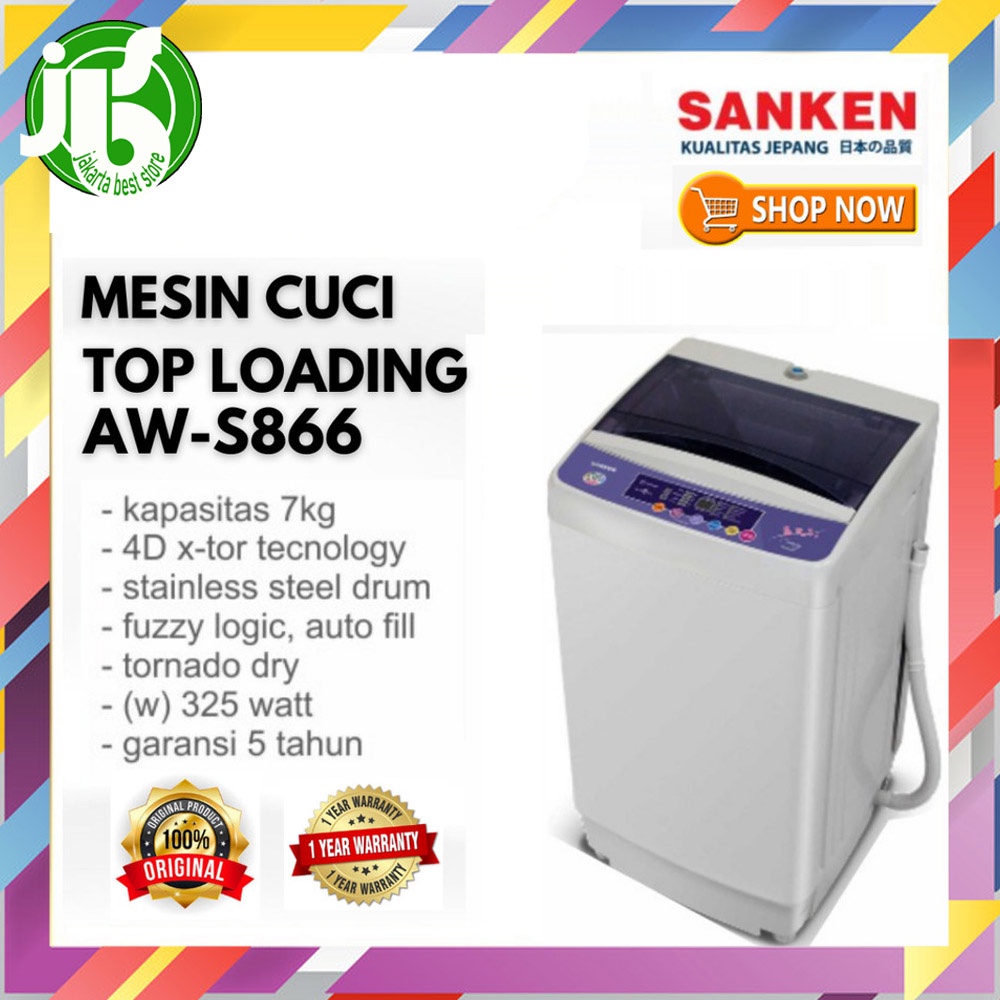 Jual MESIN CUCI SANKEN 1 TABUNG AW S866P Shopee Indonesia