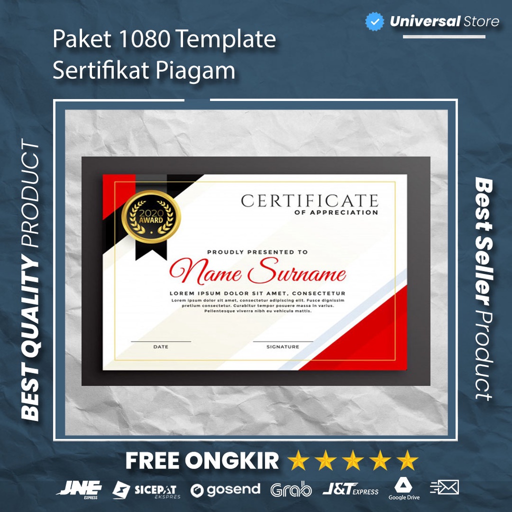 Jual Kumpulan Template Sertifikat Piagam Certificate Terbaru Usaha