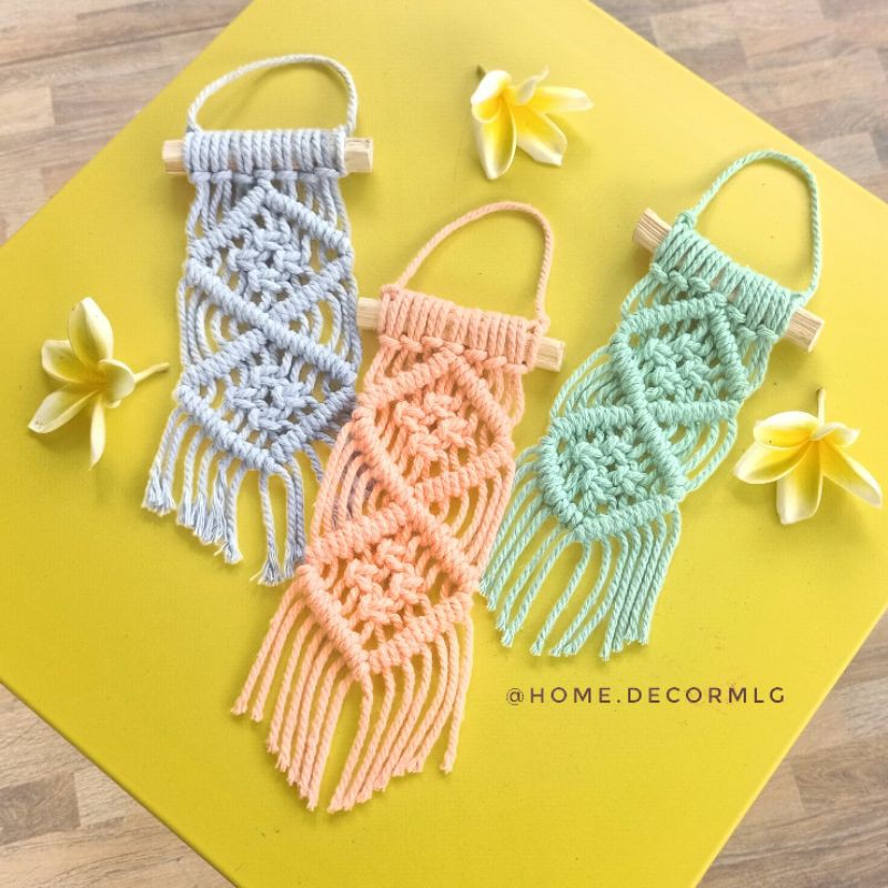 Jual Mini Macrame Diamond Macrame Wall Hanging Dekorasi Dinding