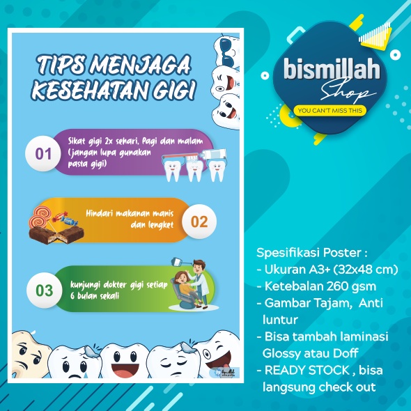 Jual Poster Kesehatan Tips Menjaga Kesehatan Gigi Shopee Indonesia