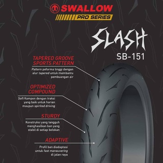 Jual BAN MOTOR SWALLOW PRO SERIES 100 80 14 SB 151 SLASH SOFT COMPOUND