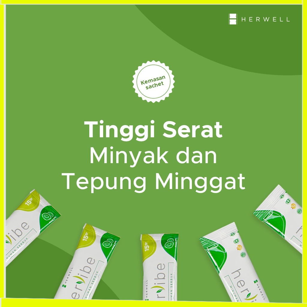 Jual Hervibe Kemasan SACHET Suplemen Tinggi Fiber Greentea Bpom Dan