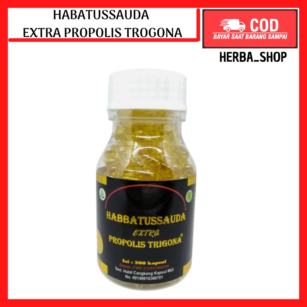 Jual Habbatussauda Extra Propolis Trigona SAB Isi 200 Kapsul Setara