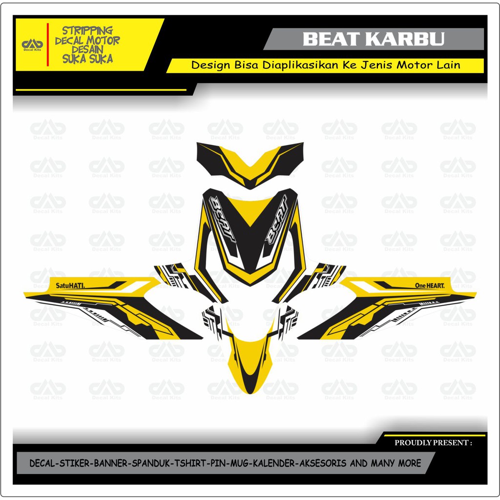 Jual Stiker Decal Honda Beat Karbu Full Body KUNING GRAS Shopee Indonesia