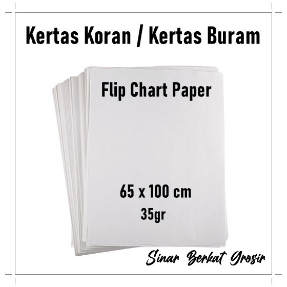 Jual Kertas Koran Buram Flip Chart Paper Kertas Packing Polos 35 Gr