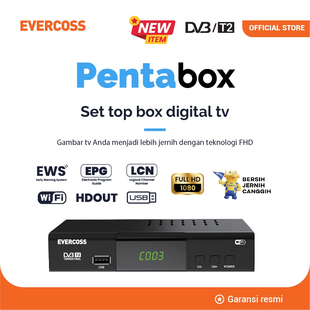 Jual Evercoss Set Top Box Pro Pentabox Digital Tv Receiver Full Hd