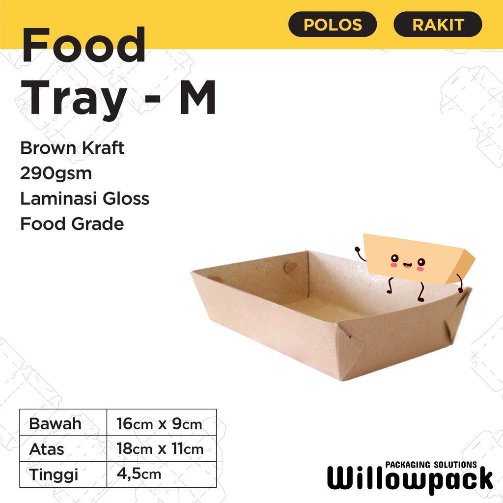 Jual Food Tray M Paper Tray Medium X X Kraft Laminasi Shopee