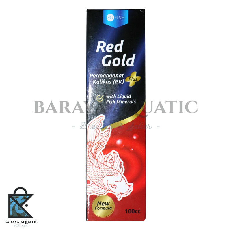 Jual Obat Ikan Permanganat Kalikus Plus 100ml SG Fish Red Gold