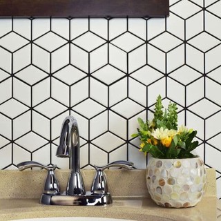 Jual Indahkeramik Mosaic Mozaic Mosaik Mozza Tile Cube Glossy White