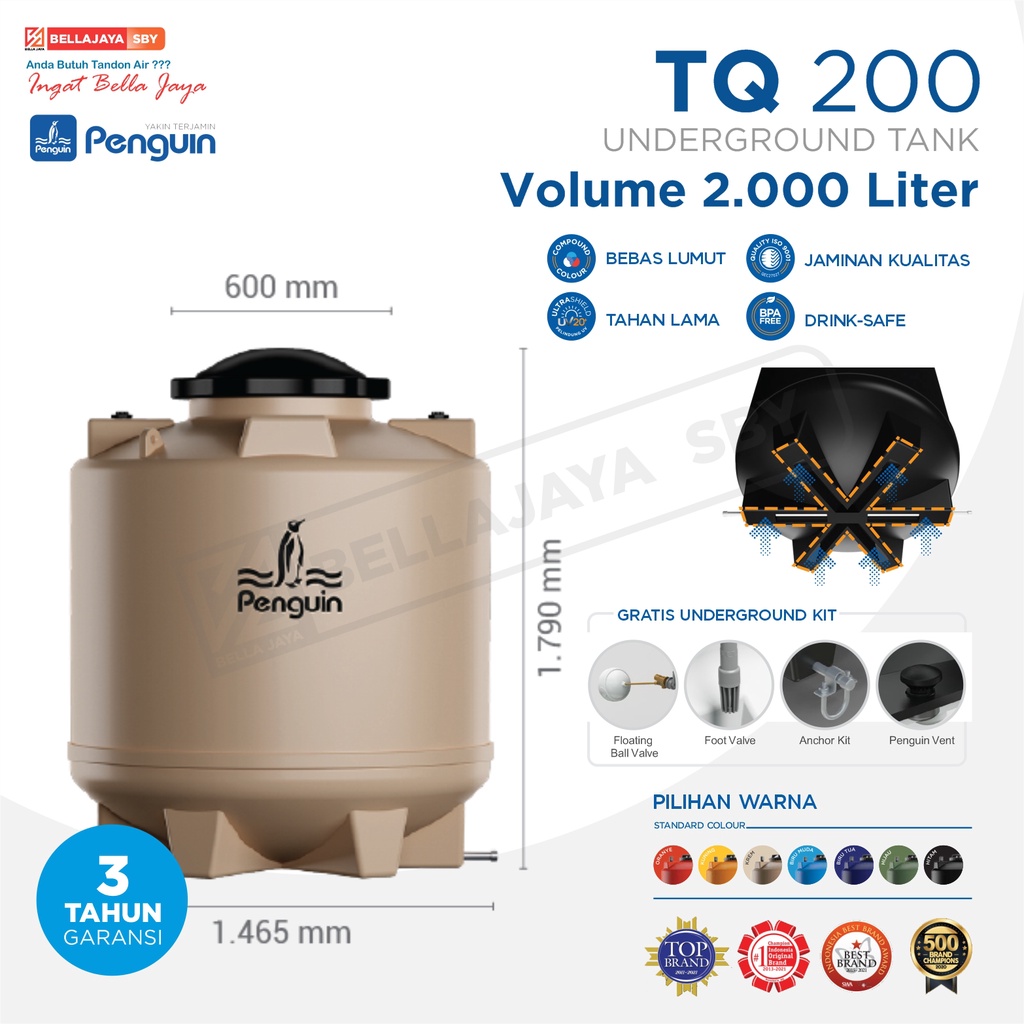 Jual TANDON TANAM PENGUIN TQ 200 UNDERGROUND TANK NOTA Shopee Indonesia