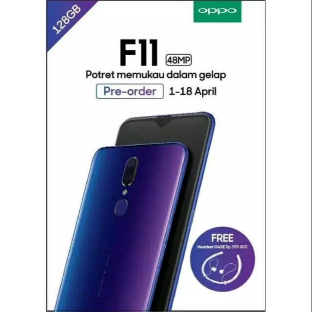 Jual OPPO F11 48MP RAM 4 128GB GARANSI RESMI 1 TAHUN Indonesia Shopee