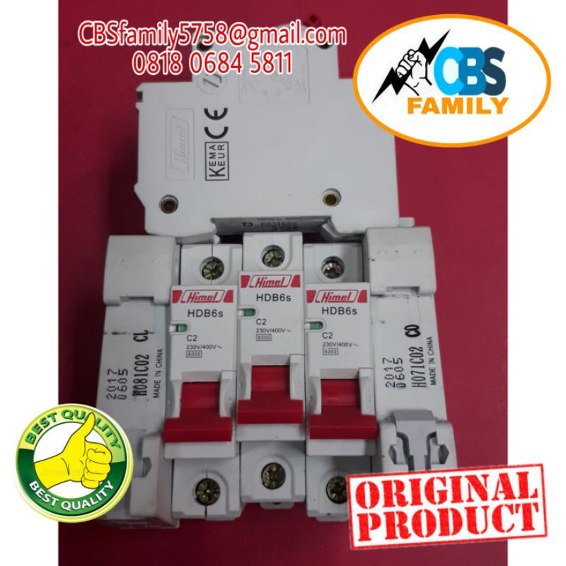 Jual MCB Miniature Circuit Breaker 3Phase Merk Himel Type HDB6sN3